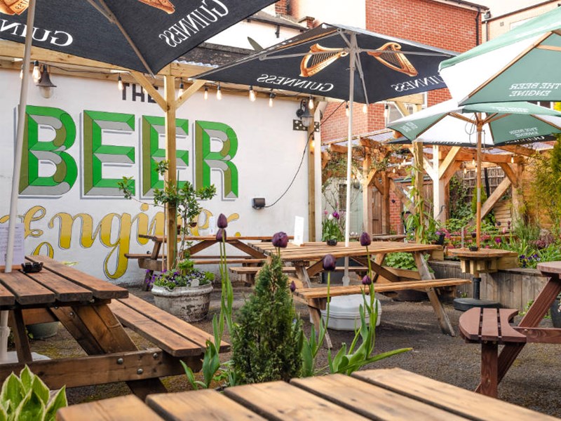 The beer garden at The Beer Engine.