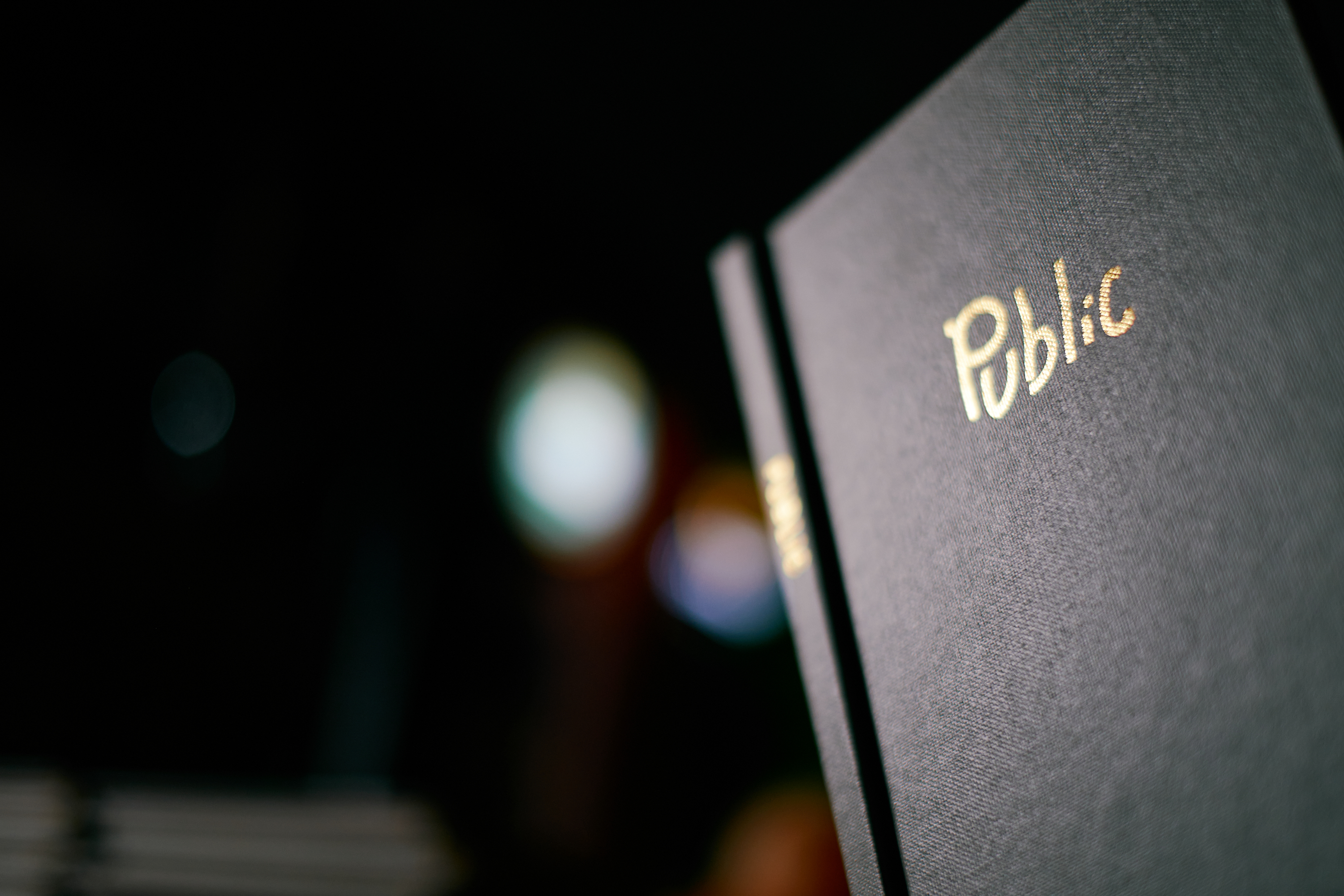 The Public cocktail menu.