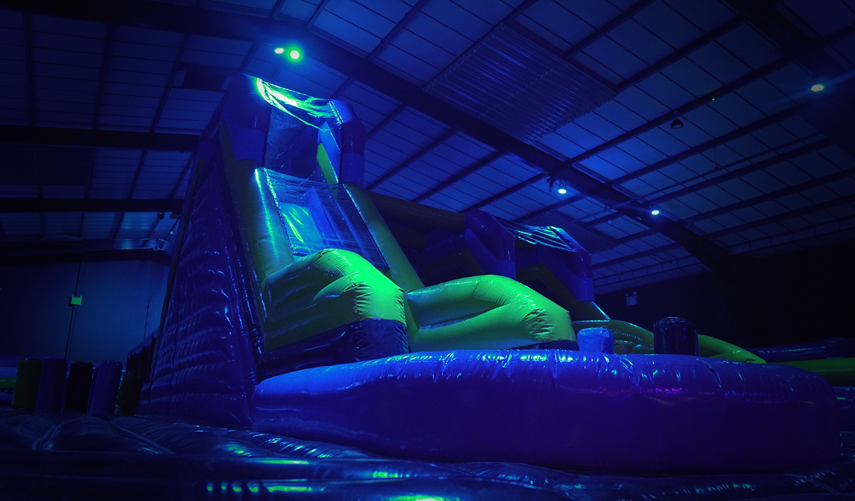 A huge, inflatable obstacle course with slides.
