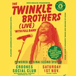 Poster for the event with an image of a man singing into a microphone.