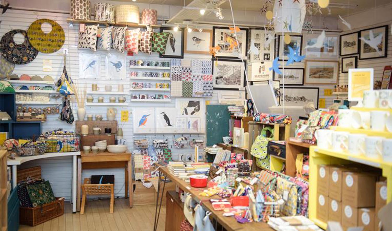 Inside the Sheffield Makers Hub. The whole place is choc full of all sorts of things made by local Sheffield makers.