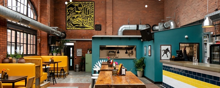 Inside Piña, a Mexican themed bar.