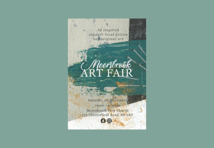 Poster for the event featuring some abstract art.