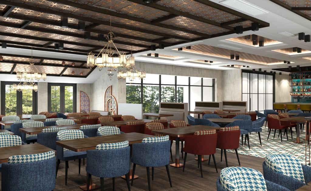 The interior of Mavi Ruya Turkish Bar & Grill.