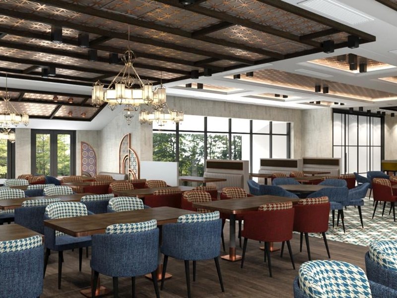 The interior of Mavi Ruya Turkish Bar & Grill.