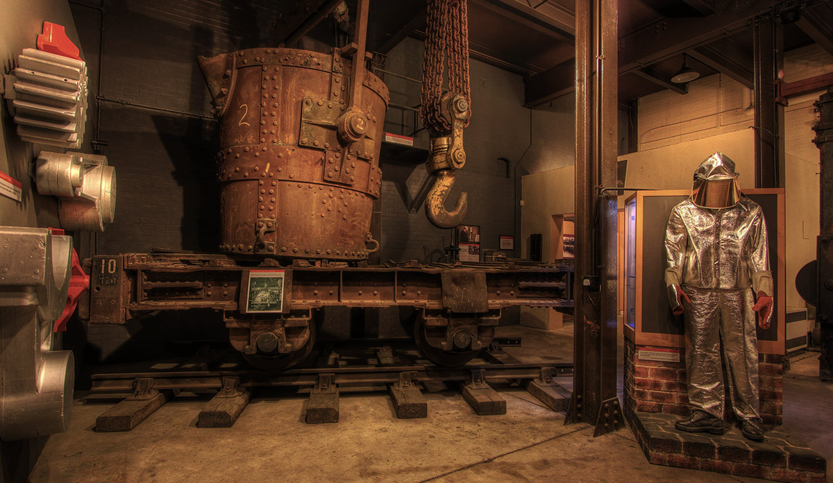 A display about steel making in the Kelham Island Museum 