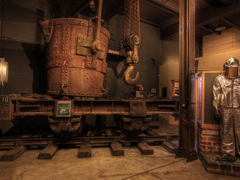 A display about steel making in the Kelham Island Museum