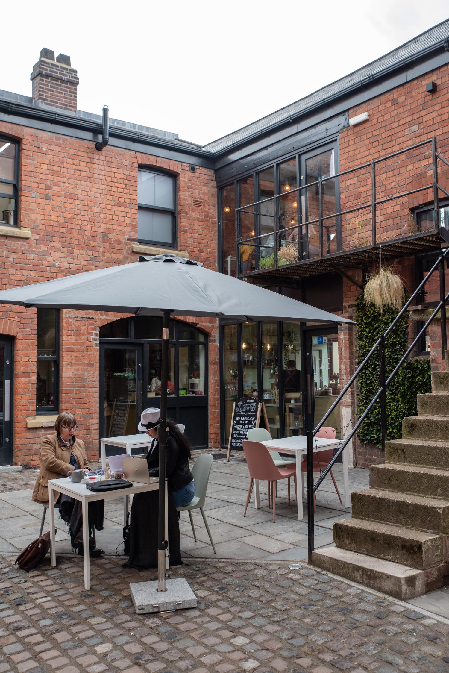 The courtyard at the Birdhouse Tea Bar & Kitchen.