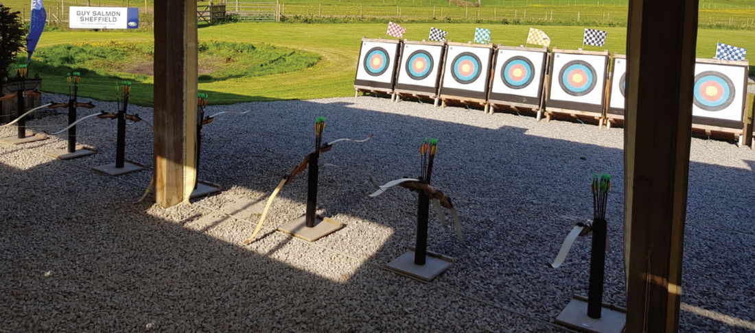 A row of archery targets.