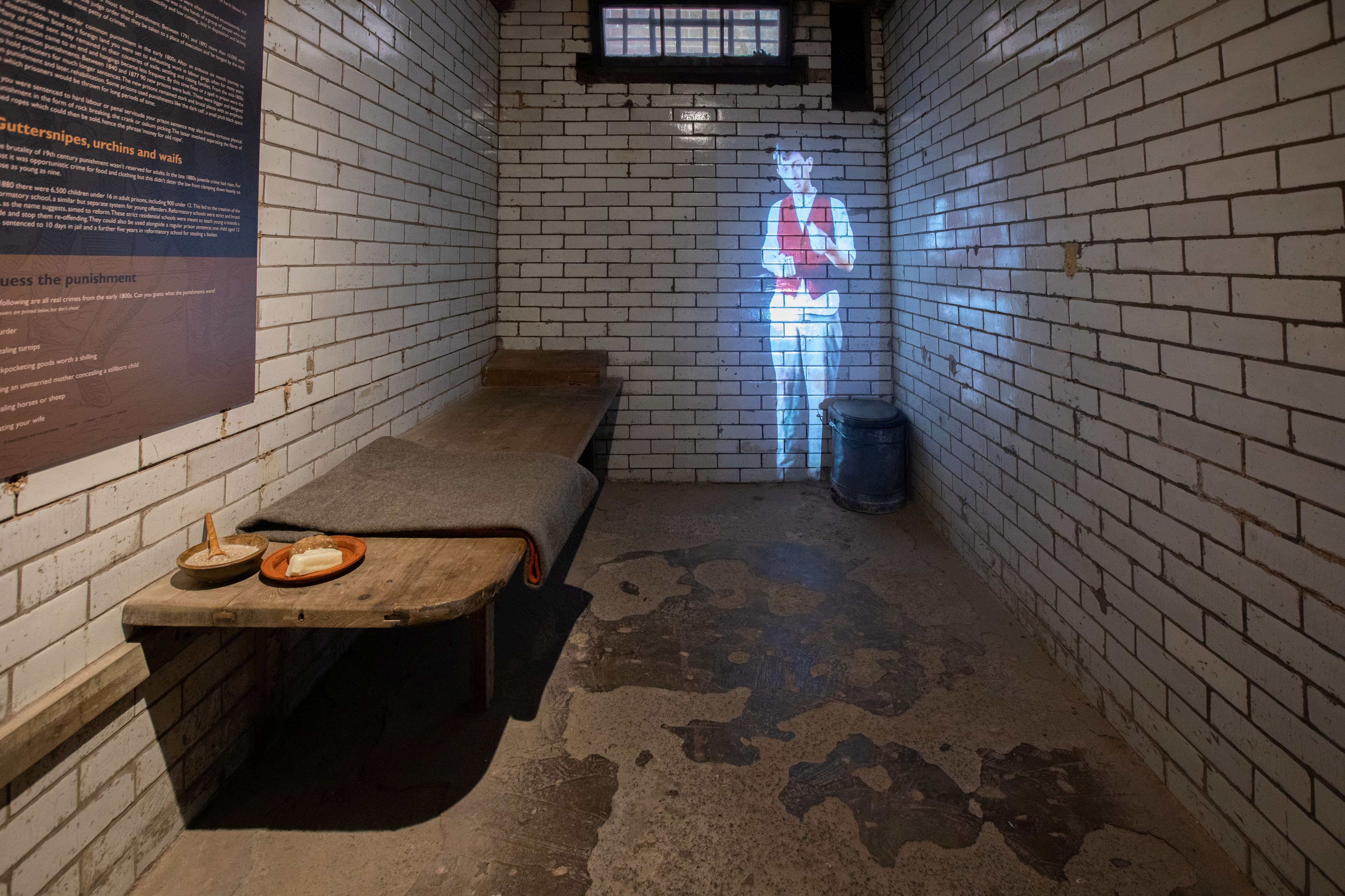 A Victorian prison cell at the National Emergency Services Museum.