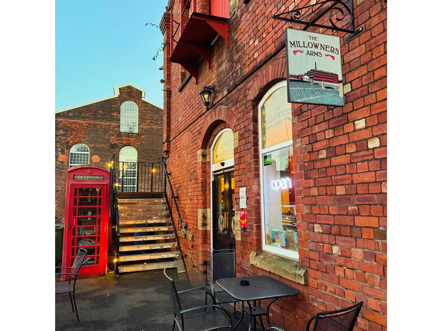 The entrance to The Millowners Arms.
