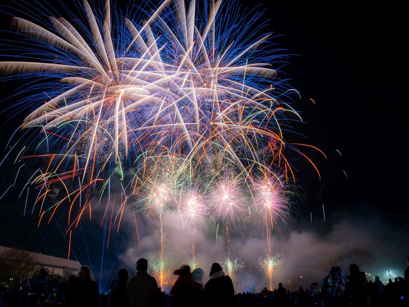 A huge fireworks display at Don Valley Bowl in Sheffield.