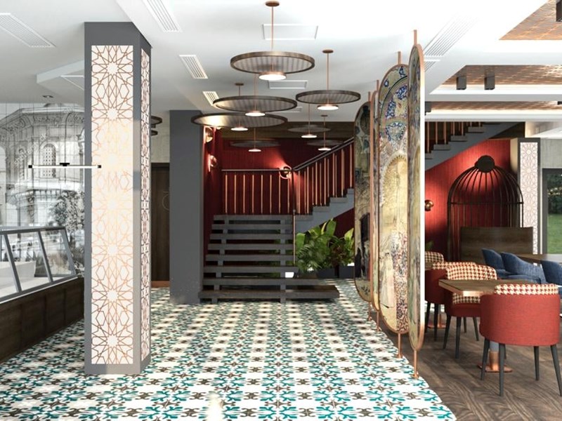 The interior of Mavi Ruya Turkish Bar & Grill.