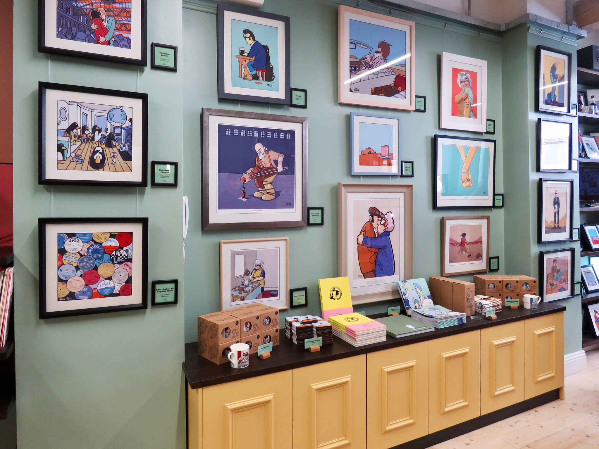 Prints on display at the Pete Mckee Gallery.