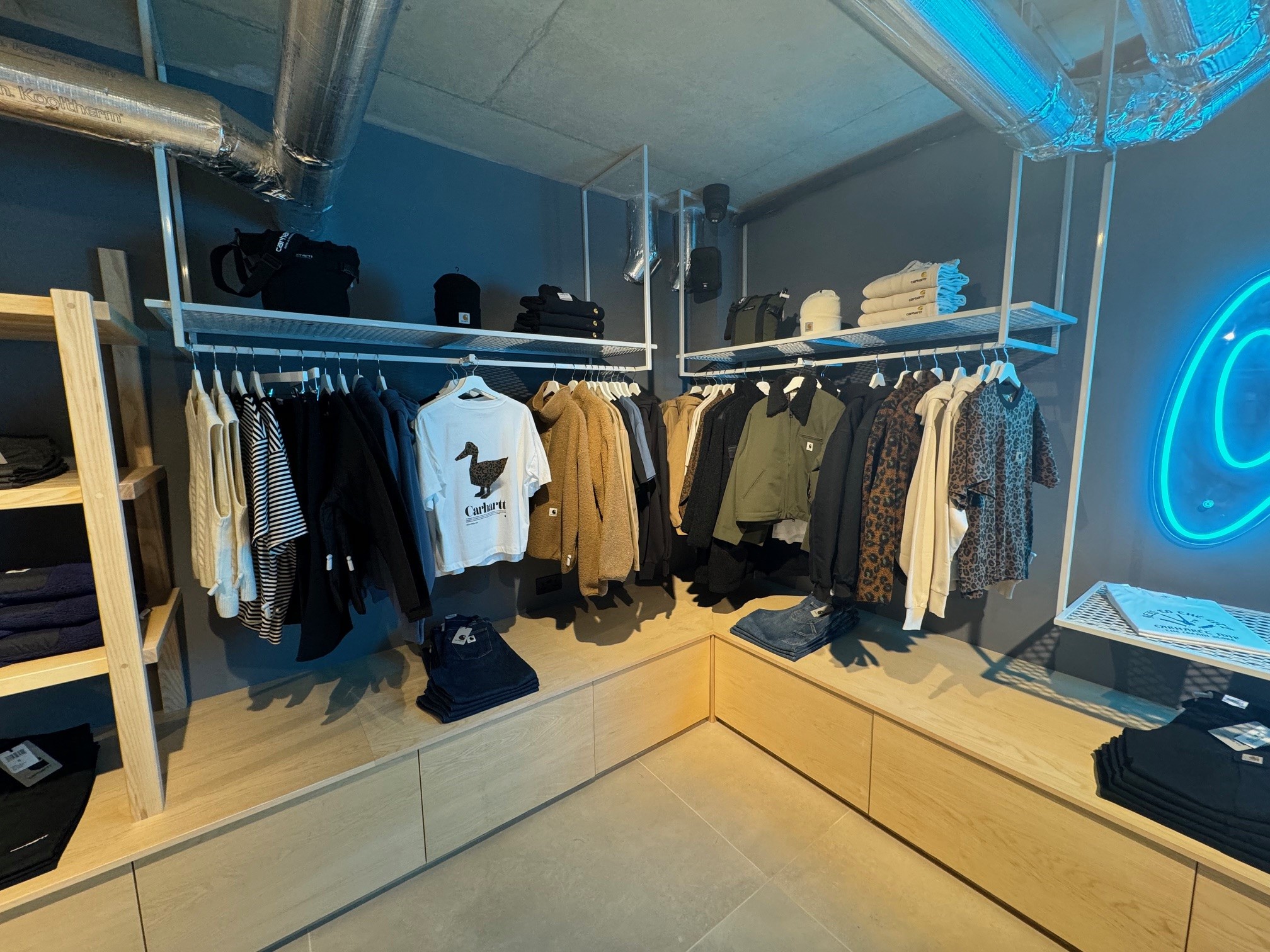 Clothes on display at The Cream Store.