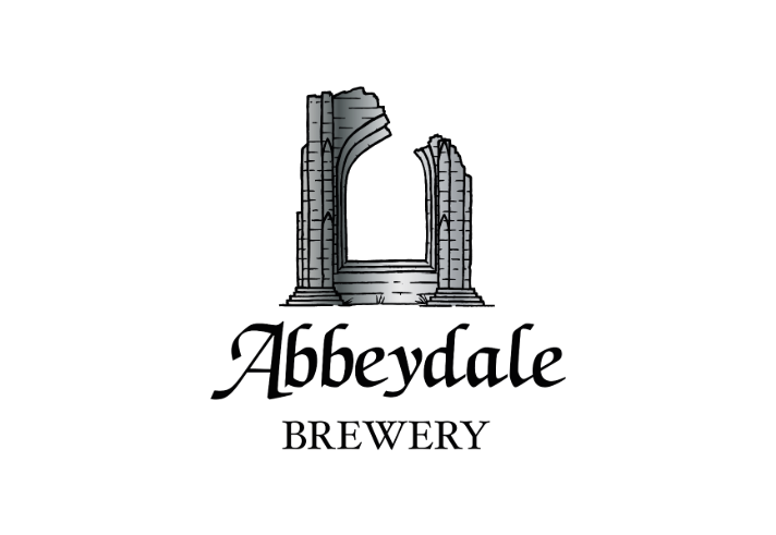 Logo of Abbeydale Brewery featuring an illustration of a stone archway in ruins, with the words ‘Abbeydale’ in a large, stylised serif font below and ‘Brewery’ in smaller uppercase letters underneath.