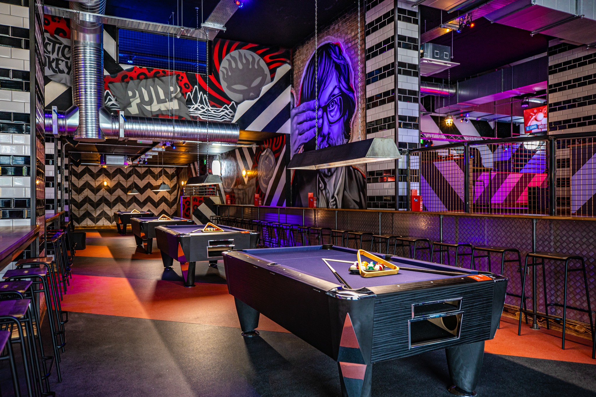 Two Pool tables at Roxy Ballroom in Sheffield.