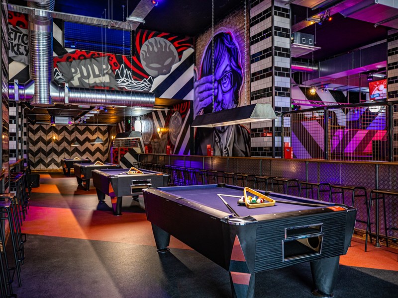 Two Pool tables at Roxy Ballroom in Sheffield.