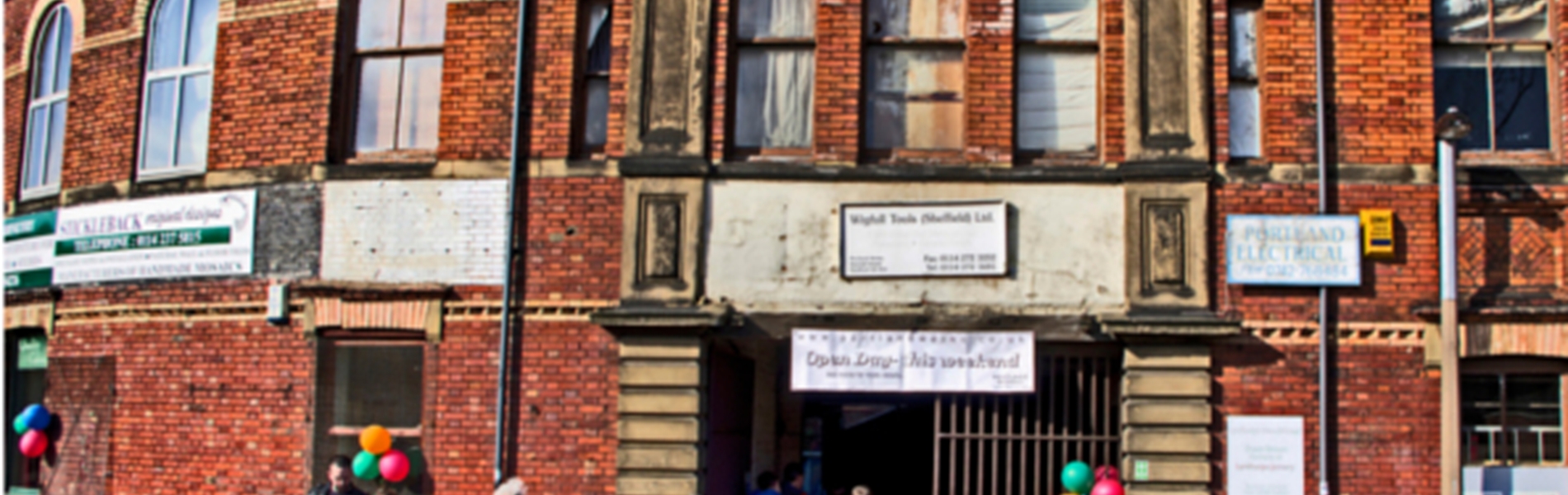 The exterior of Portland Works.