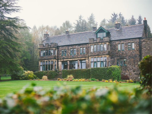 A view of Whirlowbrook Hall from the grounds.