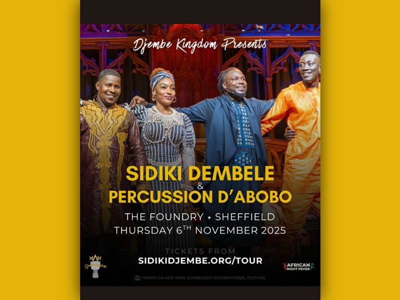 Poster for the Djembe Kingdom gig at the Foundry.