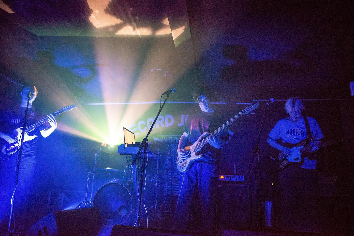 A band playing on stage.