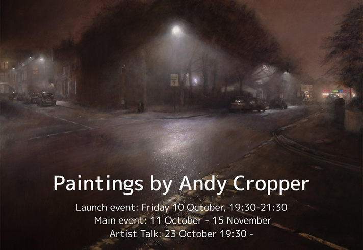 Poster for the event featuring a paint of a city street at night.