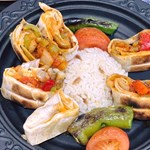 A plate of starters at  Mavi Ruya Turkish Bar & Grill.