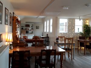 The interior of the Rhubarb Shed Cafe