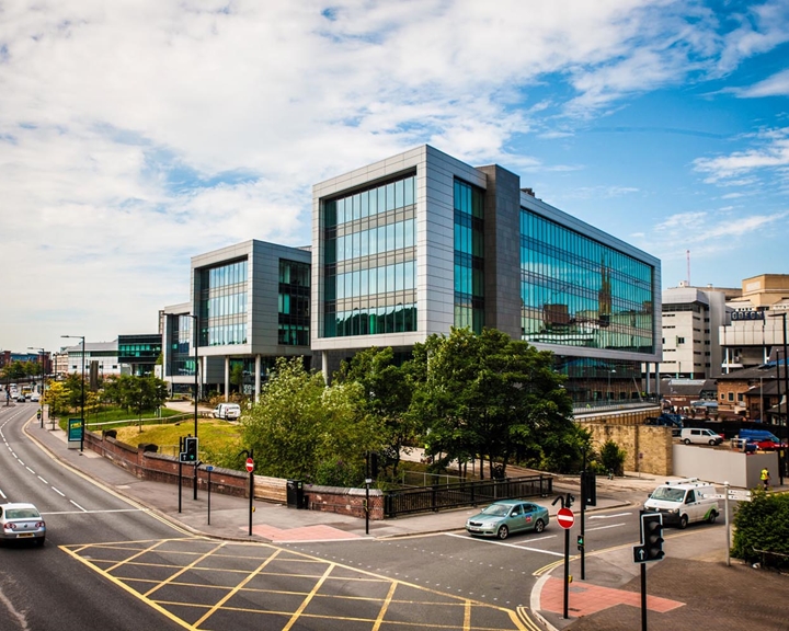 An exterior shot of the Digital Campus in the centre of Sheffield.