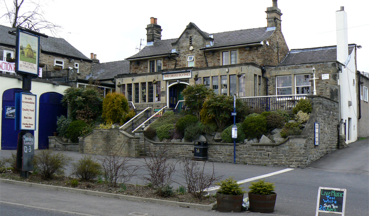 Exterior of The Cross Scythes, Totley.