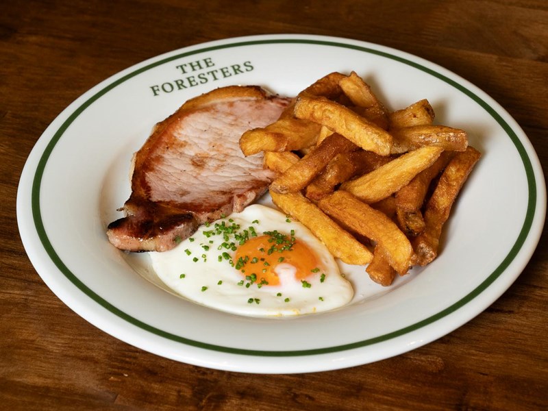 Gammon, egg and chips at The Foresters..