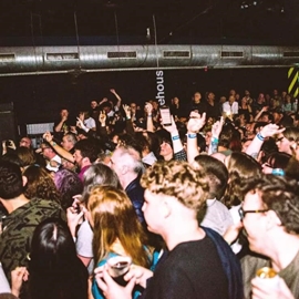 A crowd enjoying themselves at a nightclub at Float Along in 2022.
