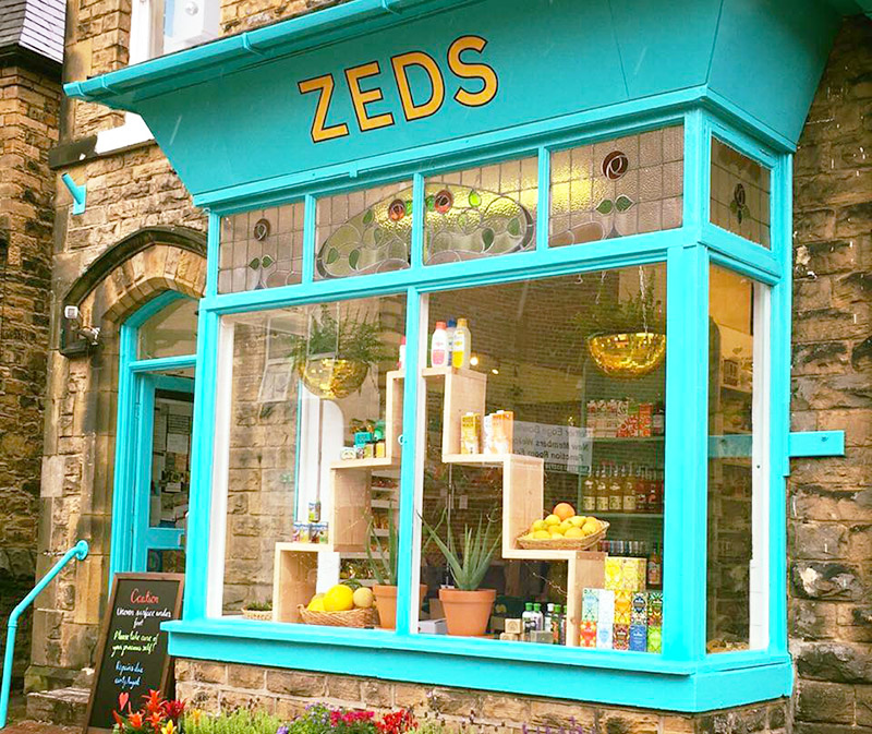 The exterior of Zeds Wholefoods.