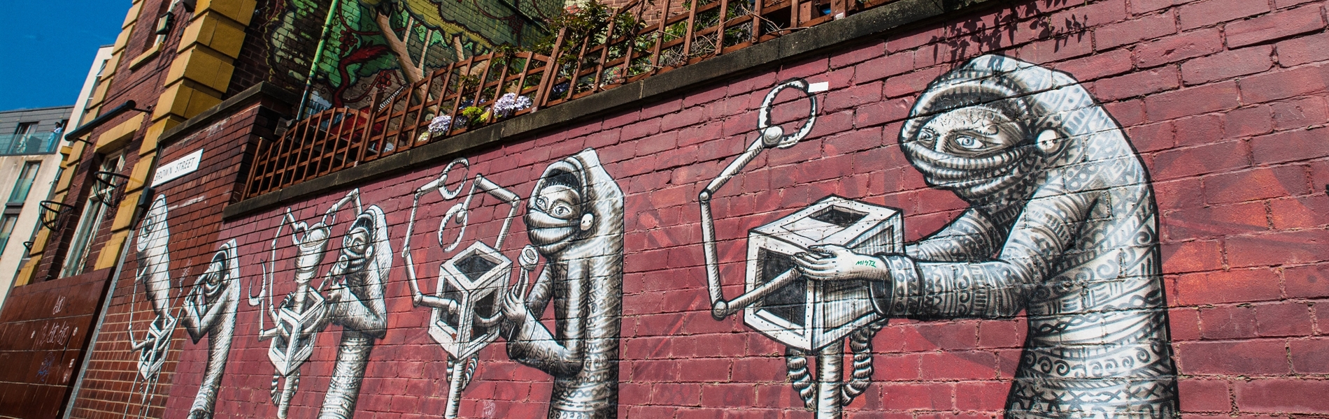 Phlegm street art outside The Rutland Arms.