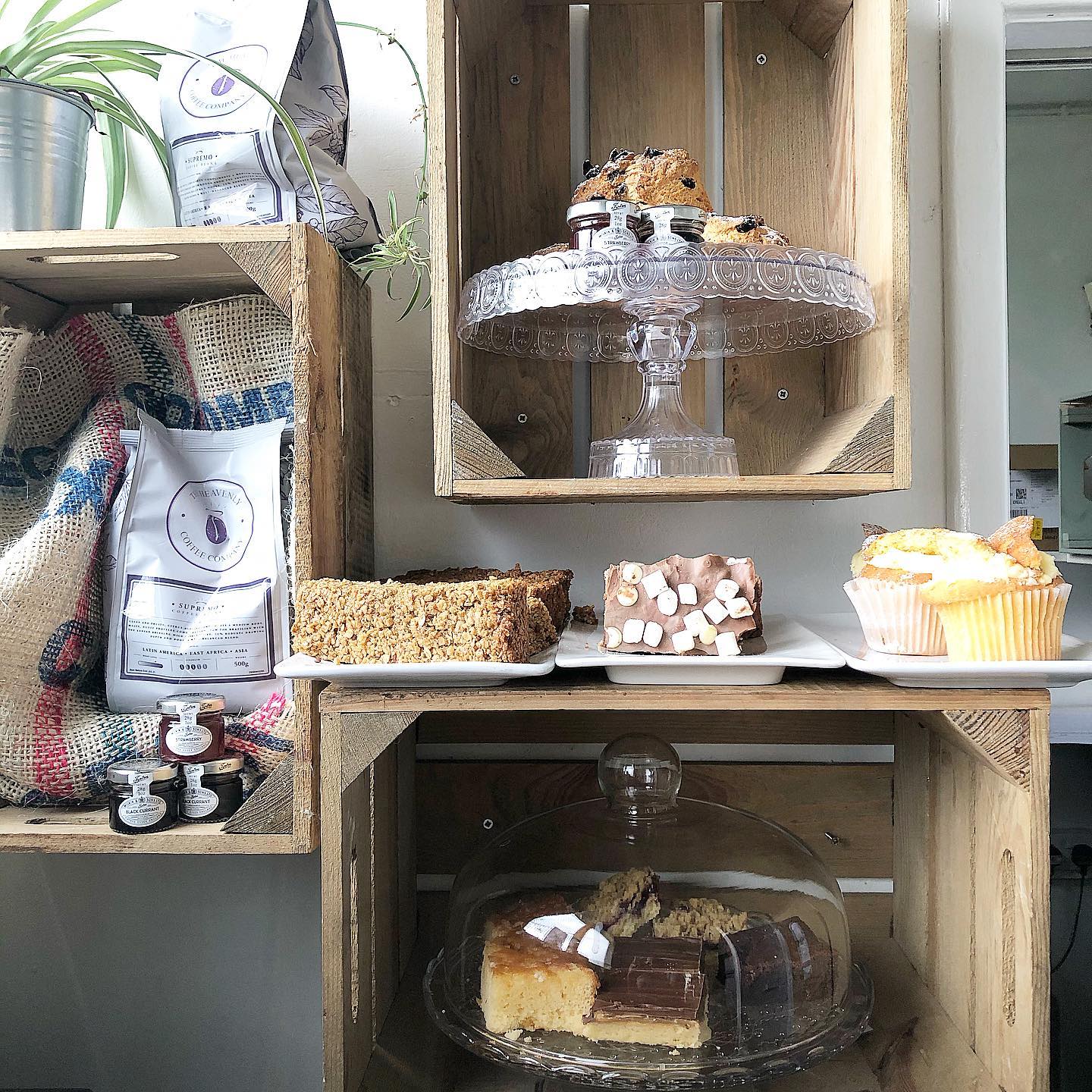 Cakes on display in the Millhouses Park Cafe.