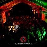 An event at Dryad Works, the whole place is full of people dancing.