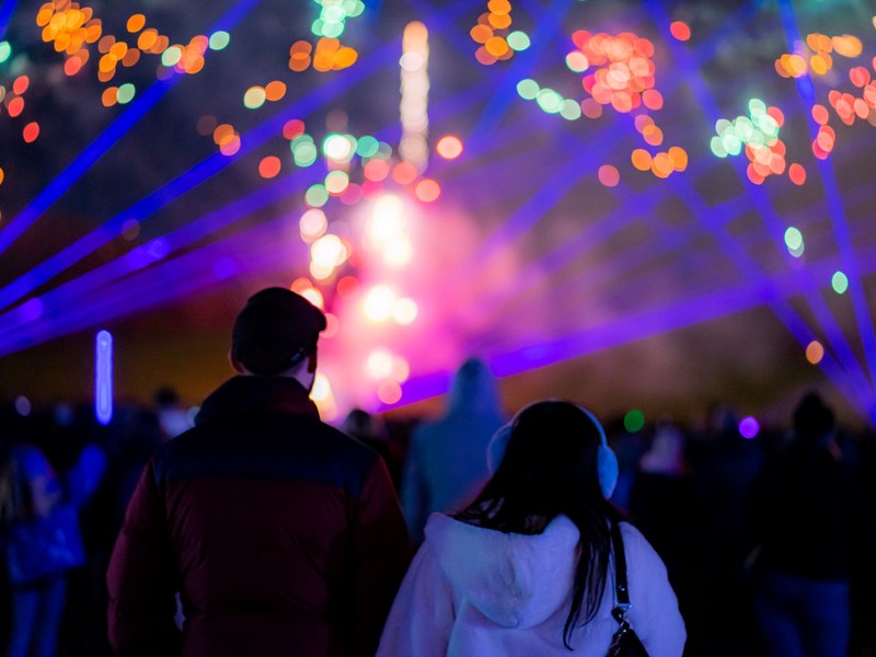 A huge fireworks display at Don Valley Bowl in Sheffield.