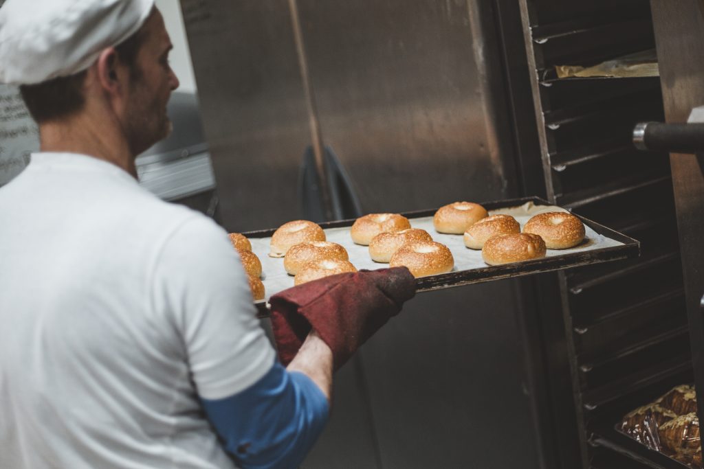 Bread fresh from the oven at The Depot Bakery.