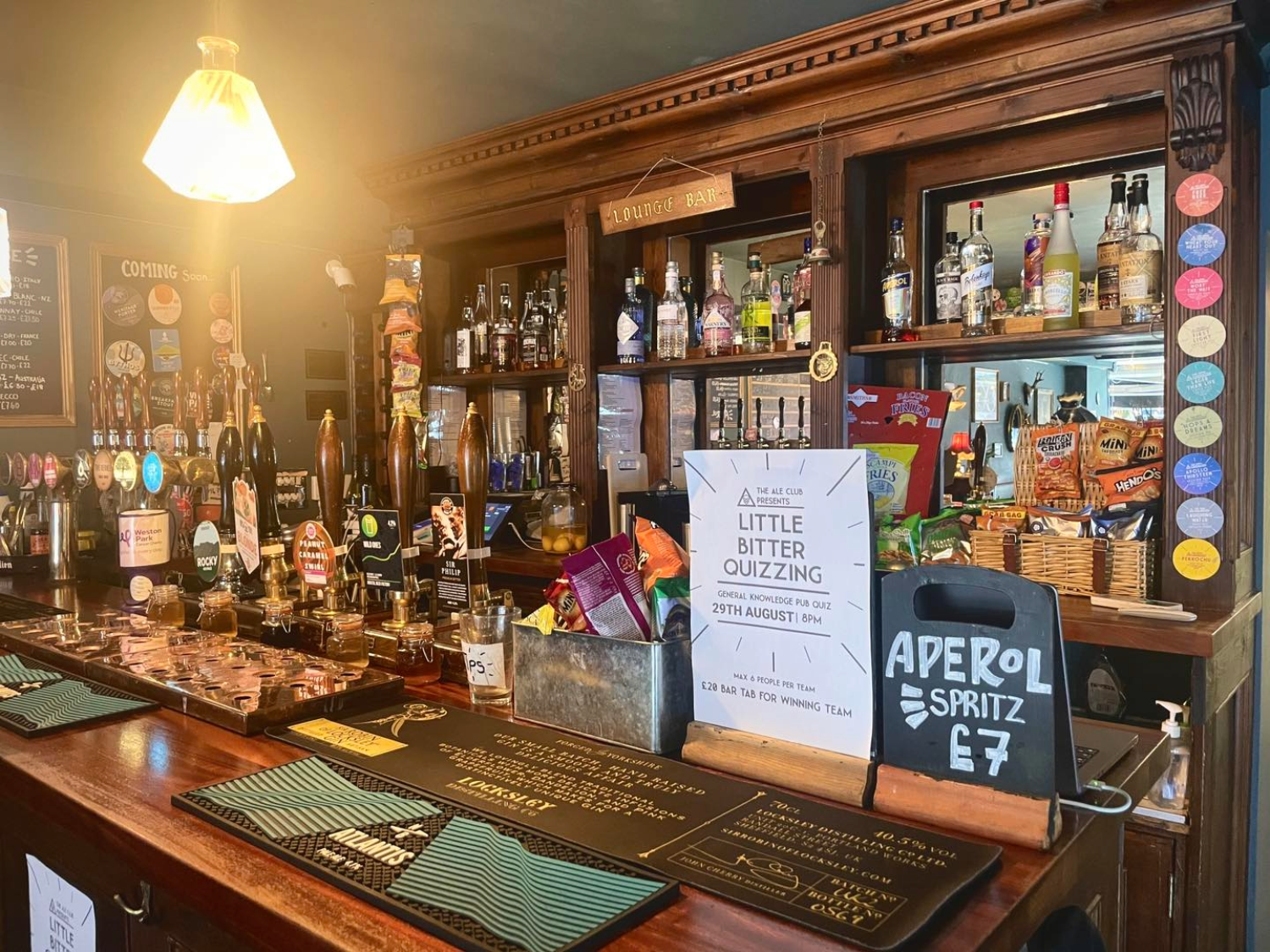 The bar at The Ecclesall Ale Club.
