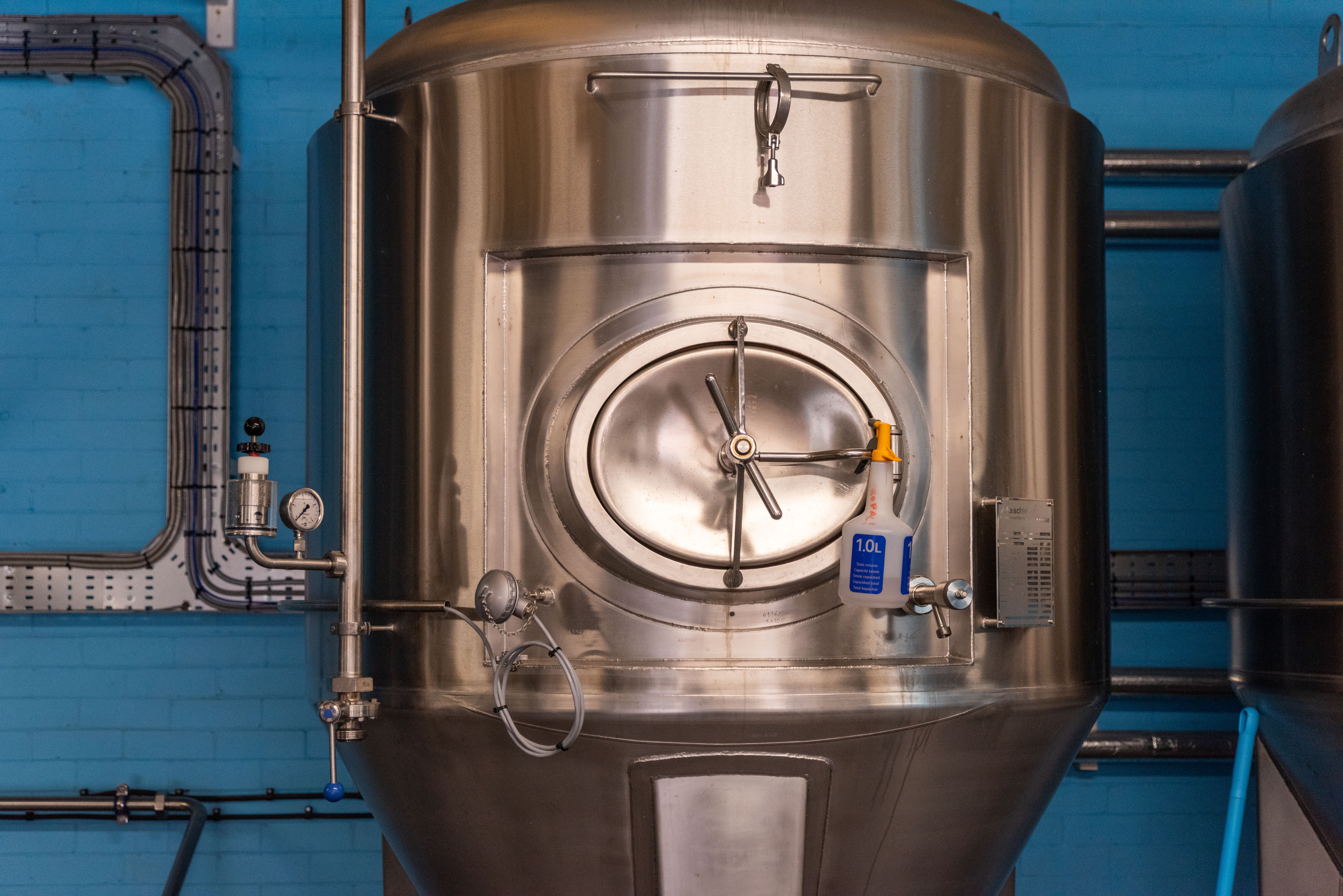 Beer brewing equipment at The Brewery of St Mars of the Desert + Taproom.