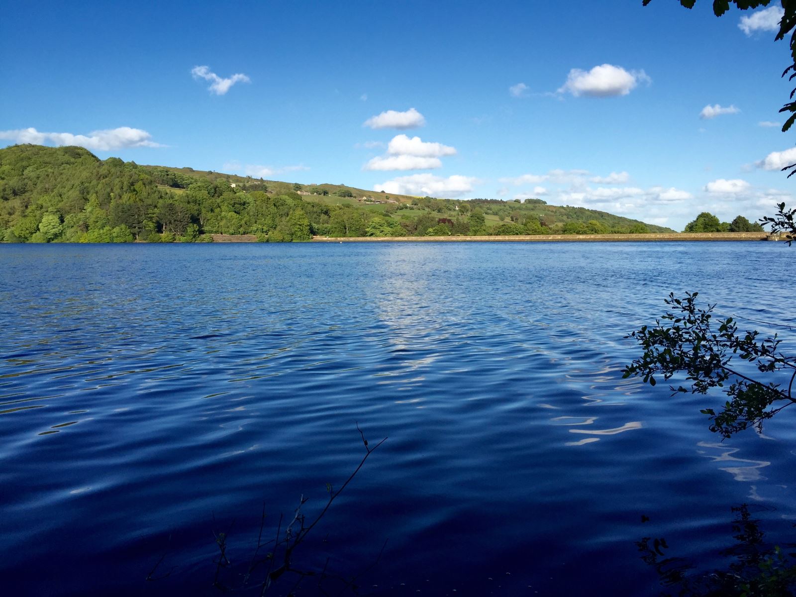 Agden Reservoir on a sunny day.