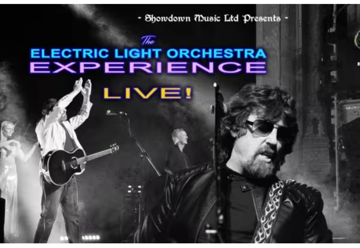 Promotional poster featuring the performers live on stage, with details of the event overlaid on top.