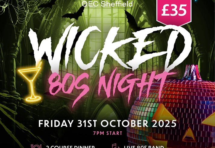 Promo poster for the event, done in a spooky style.