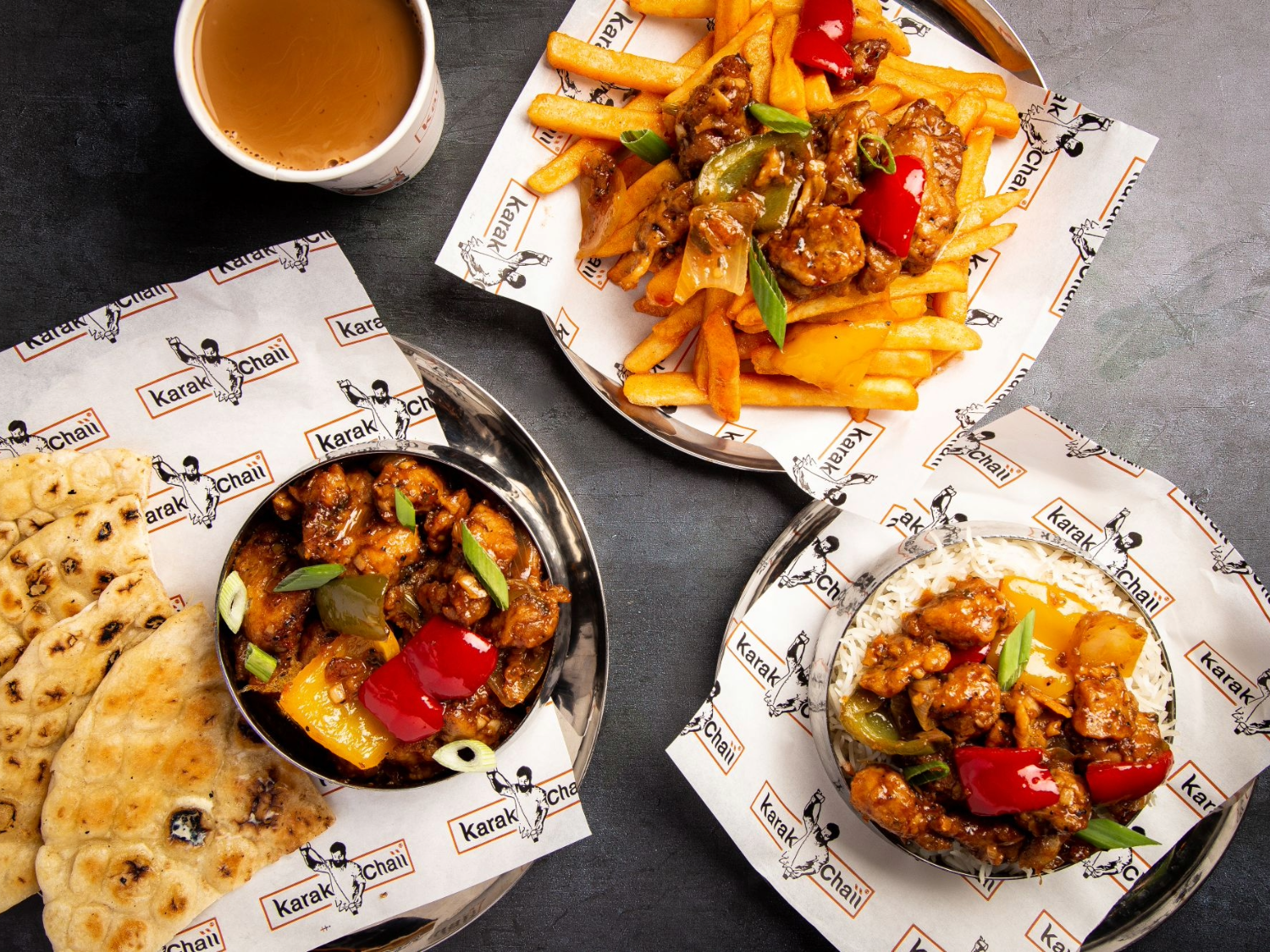 A table full of delicious Indian Street Food.