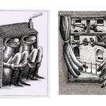 A collection of drawings by the artist Phlegm, done during the Pandemic lockdown.