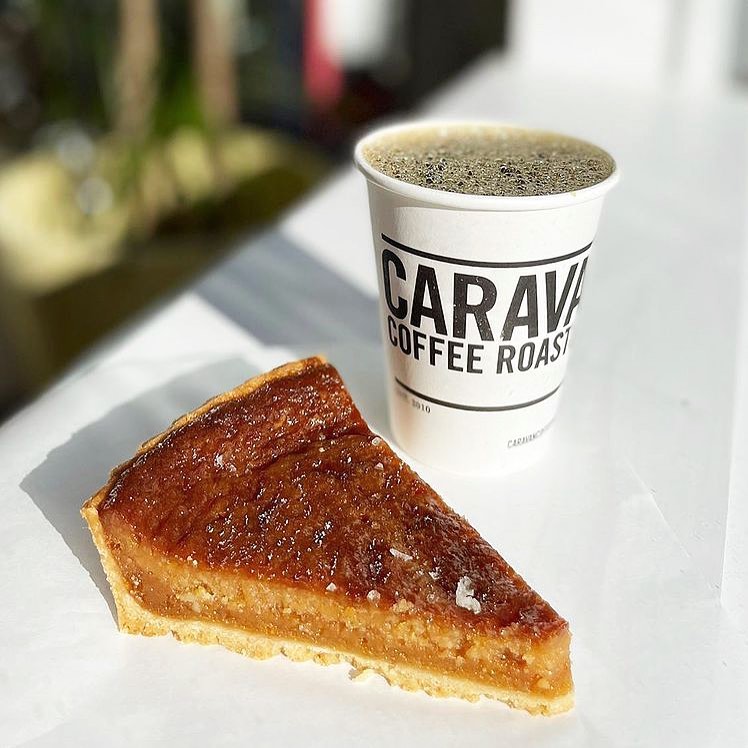 Coffee and cake at the Corner Store.