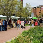 Crowds walking along Pollen Market
