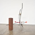 A sculpture by Gillian Brent titled Optimistic Projection.