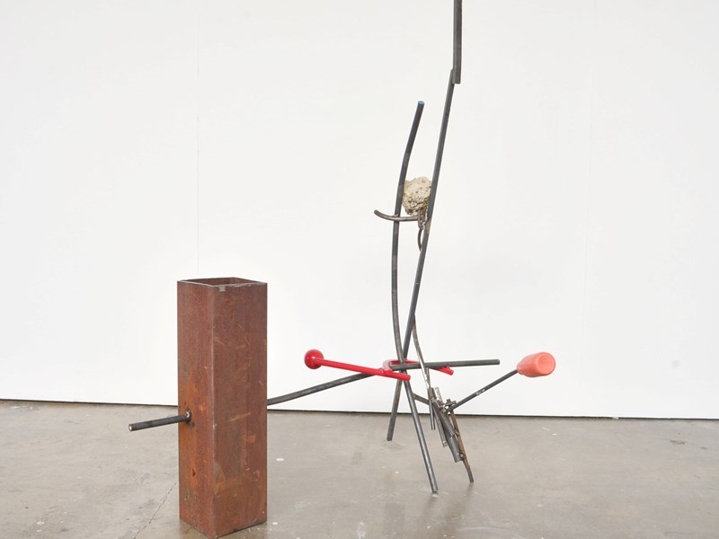 A sculpture by Gillian Brent titled Optimistic Projection.